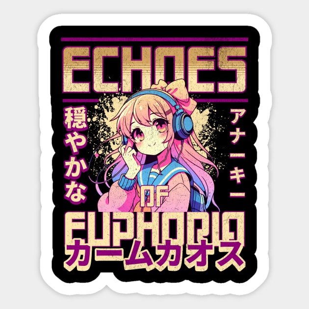 Anime Girl - Echoes of Euphoria - Streetwear x Anime Sticker by Designed By Marty